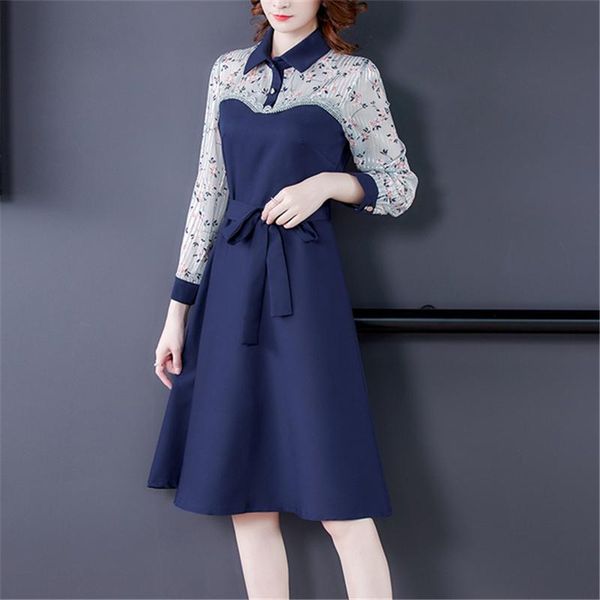 casual dresses women dress 2021 autumn fashion turn-down collar long sleeve print knee-length female patchwork lace, Black;gray
casual dresses women dress 2021 autumn fashion turn-down collar long sleeve print knee-length female patchwork lace, Black;gray