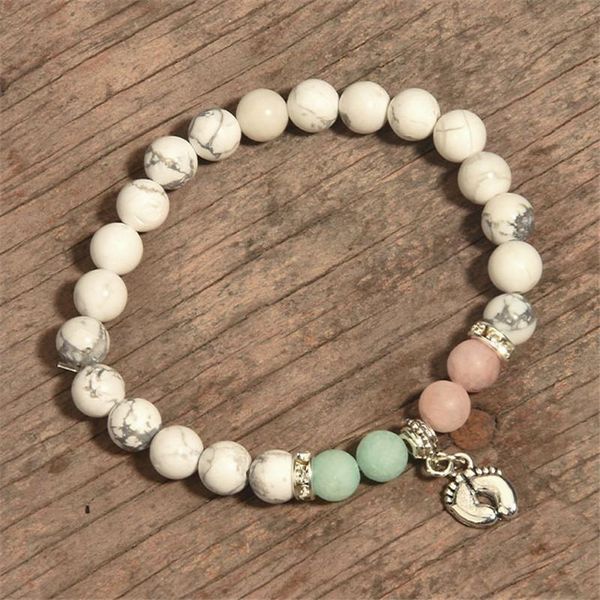 beaded, strands pregnancy wish bracelets footprints charm white beads stone bracelet women jewelry wishes for congratulations wedding orname, Black
beaded, strands pregnancy wish bracelets footprints charm white beads stone bracelet women jewelry wishes for congratulations wedding orname, Black