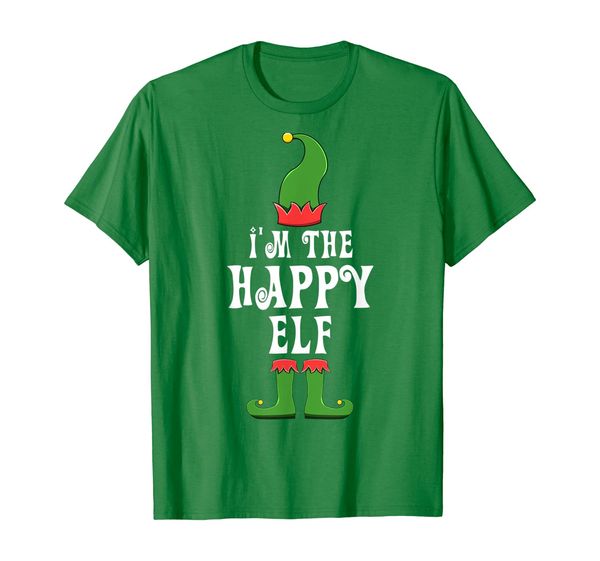 happy elf t-shirt for matching family group, White;black 
happy elf t-shirt for matching family group, White;black
