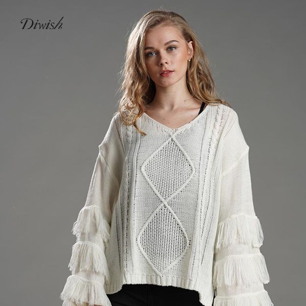 women's sweaters diwish women casual loose long sleeve pullovers tassel o-neck black 6 colors autumn fashion 2021, White;black
women's sweaters diwish women casual loose long sleeve pullovers tassel o-neck black 6 colors autumn fashion 2021, White;black