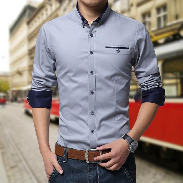 men's casual shirts long sleeve shirt ironing gentleman thin slim fit fashion, White;black
men's casual shirts long sleeve shirt ironing gentleman thin slim fit fashion, White;black