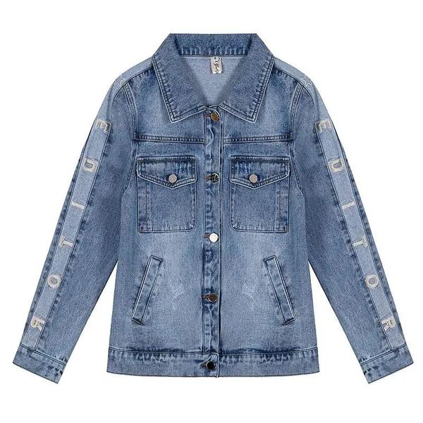women's jackets women plus size embroidered denim jacket 2021 female spring autumn korean coat fashion loose ripped a147, Black;brown
women's jackets women plus size embroidered denim jacket 2021 female spring autumn korean coat fashion loose ripped a147, Black;brown
