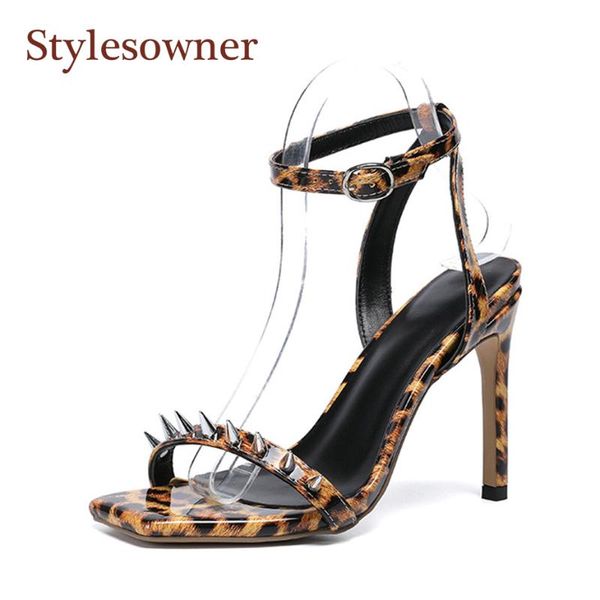 stylesowner concise one-strap lady cool sandal shoe rivets strap leopard gladiator sandalias mujer 10cm thin heel sandals, Black
stylesowner concise one-strap lady cool sandal shoe rivets strap leopard gladiator sandalias mujer 10cm thin heel sandals, Black