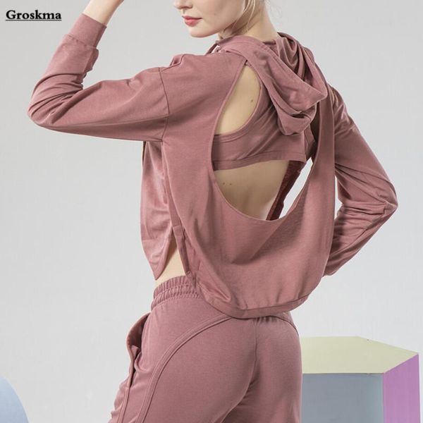 yoga outfits back hollow women long sleeve t shirt loose smock quick dry sports training hooded fitness gym clothing backless, White;red
yoga outfits back hollow women long sleeve t shirt loose smock quick dry sports training hooded fitness gym clothing backless, White;red