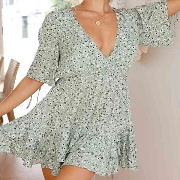 casual dresses women small floral print mini v neck half sleeve high waist backless ruffle elegant 2021 party mk6u, Black;gray
casual dresses women small floral print mini v neck half sleeve high waist backless ruffle elegant 2021 party mk6u, Black;gray