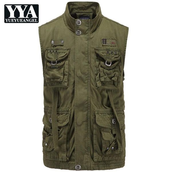 men's vests casual men hiking vest stand collar multi-pocket cotton sleeveless jacket 2021 loose fit zipper army short waistcoat m-2xl, Black;white
men's vests casual men hiking vest stand collar multi-pocket cotton sleeveless jacket 2021 loose fit zipper army short waistcoat m-2xl, Black;white