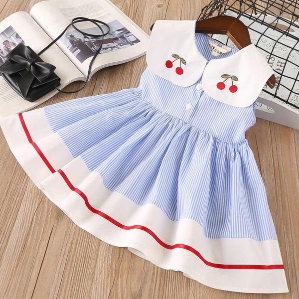 40# toddler kids baby girl dress collar cherry embroidered striped sleeveless party princess dresses children's clothing girl's1, Red;yellow
40# toddler kids baby girl dress collar cherry embroidered striped sleeveless party princess dresses children's clothing girl's1, Red;yellow