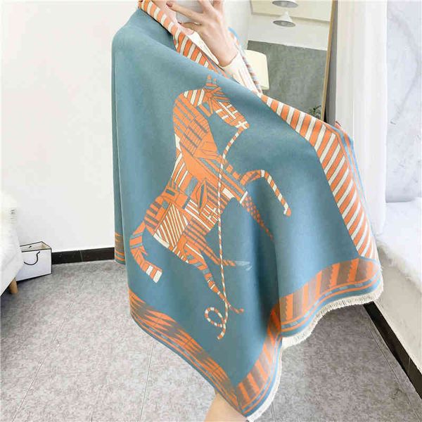 design 2021 new cashmere double-sided shawl women's korean version tassel scarf holiday autumn and thickened bib, Blue;gray
design 2021 new cashmere double-sided shawl women's korean version tassel scarf holiday autumn and thickened bib, Blue;gray