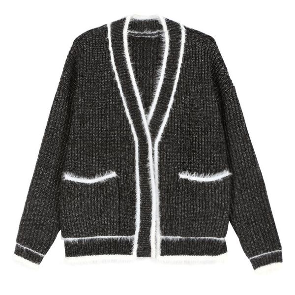 women's sweaters perhaps u women sweater knitted long sleeve black khaki stapatchwork single breasted cardigans v neck autumn m0083, White;black
women's sweaters perhaps u women sweater knitted long sleeve black khaki stapatchwork single breasted cardigans v neck autumn m0083, White;black