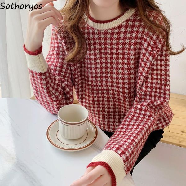 women's sweaters o-neck spliced plaid pullover women fall winter warm long sleeve knitwear s-3xl fashion loose tricot outwear gentle, White;black
women's sweaters o-neck spliced plaid pullover women fall winter warm long sleeve knitwear s-3xl fashion loose tricot outwear gentle, White;black