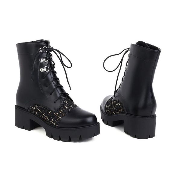 boots platform winter wind spells color metal buckle belt thick heel large size 43 fashion short rain women, Black
boots platform winter wind spells color metal buckle belt thick heel large size 43 fashion short rain women, Black