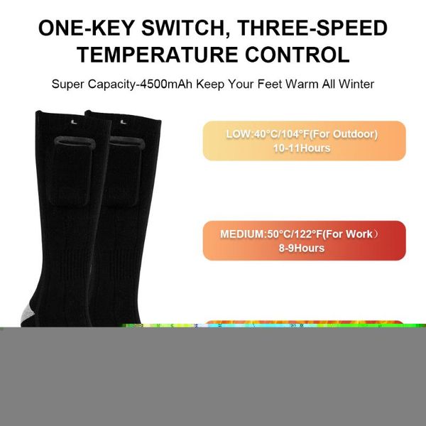 sports socks 1 pair electric heated rechargeable battery for chronic cold feet warmers winter outdoor cycling thermal, Black
sports socks 1 pair electric heated rechargeable battery for chronic cold feet warmers winter outdoor cycling thermal, Black