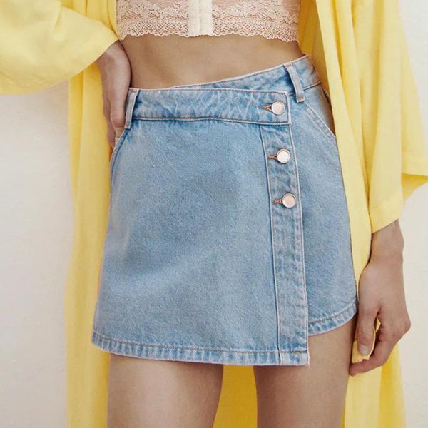 women's shorts agong summer asymmetrical slim denim women fashion buttons solid short elegant casual female ladies, White;black
women's shorts agong summer asymmetrical slim denim women fashion buttons solid short elegant casual female ladies, White;black