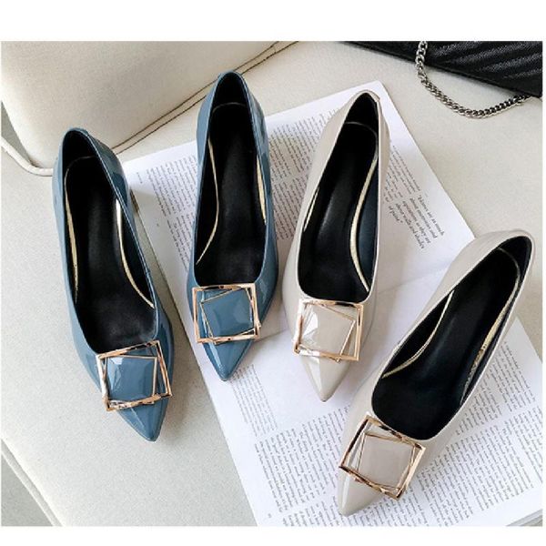 dress shoes classic genuine leather women's solid patent high-heel pumps metal decoration slip-on shallow ladies, Black
dress shoes classic genuine leather women's solid patent high-heel pumps metal decoration slip-on shallow ladies, Black