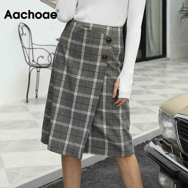 aachoae women elegant plaid skirt high waist office wear a line skirt button stylish midi skirt autumn spring mujer faldas 210413, Black
aachoae women elegant plaid skirt high waist office wear a line skirt button stylish midi skirt autumn spring mujer faldas 210413, Black