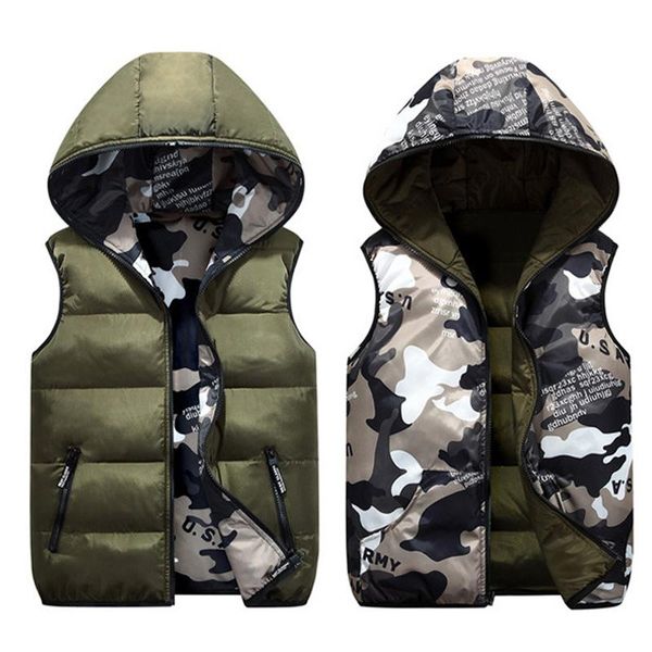 spring autumn vest for boy hooded warm camouflage cotton outerwear kids jacket children's clothing boys coats 110-170 cm waistcoat, Camo
spring autumn vest for boy hooded warm camouflage cotton outerwear kids jacket children's clothing boys coats 110-170 cm waistcoat, Camo