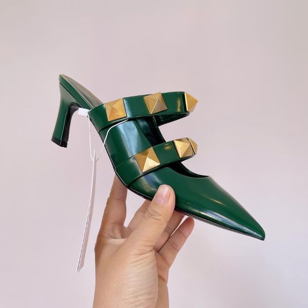 dress shoes design big rivets mules 6.5 cm stiletto high heel women pointed toe slip on sandal candy colors slipper, Black
dress shoes design big rivets mules 6.5 cm stiletto high heel women pointed toe slip on sandal candy colors slipper, Black