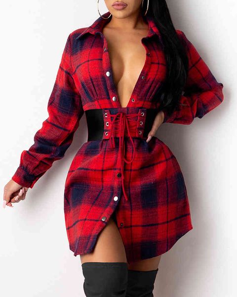 new year christmas women plaid printed mini dress plaid print eyelet lace up bandage shirt dress party v-neck femme dress 210415, Black;gray
new year christmas women plaid printed mini dress plaid print eyelet lace up bandage shirt dress party v-neck femme dress 210415, Black;gray