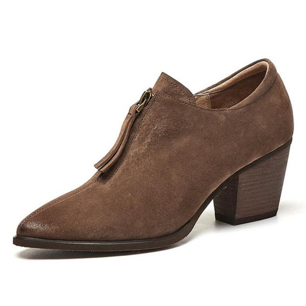 dress shoes vintage sister girls thick high heels woman genuine leather zippers ladies pumps party working women spring, Black
dress shoes vintage sister girls thick high heels woman genuine leather zippers ladies pumps party working women spring, Black