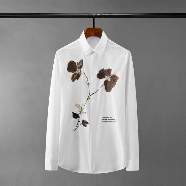 men's casual shirts cotton mens luxury long sleeve butterfly flower embroidery party male slim fit dress 3xl t58e, White;black
men's casual shirts cotton mens luxury long sleeve butterfly flower embroidery party male slim fit dress 3xl t58e, White;black