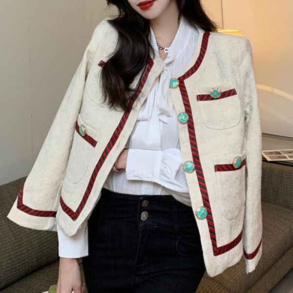 women's jackets luxury vintage tweed women o-neck long sleeve korean four leaf clover buttons designer wool coats elegant outwear 2021, Black;brown
women's jackets luxury vintage tweed women o-neck long sleeve korean four leaf clover buttons designer wool coats elegant outwear 2021, Black;brown