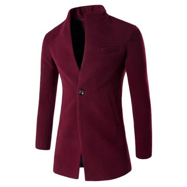 men's wool & blends parklees 2021 autumn wine red velvet long coat men solid slim windproof warm plus size trench homme office business, Black
men's wool & blends parklees 2021 autumn wine red velvet long coat men solid slim windproof warm plus size trench homme office business, Black
