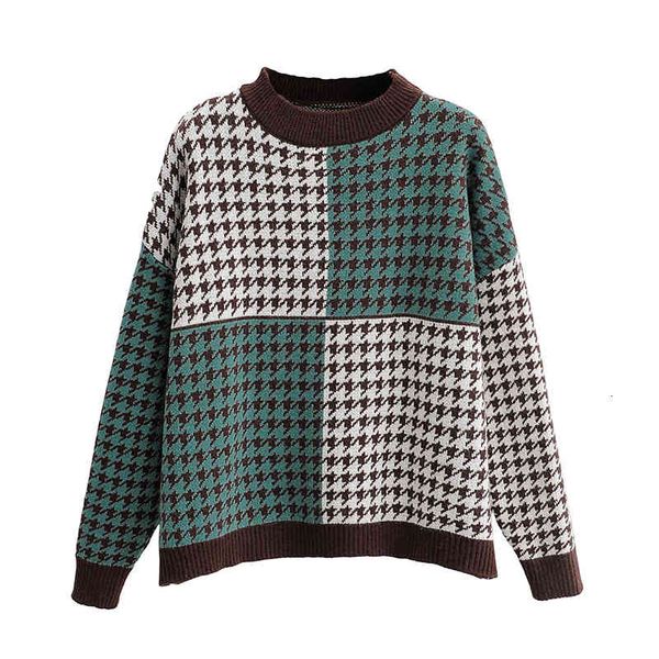 women's sweaters women autumn patchwork houndstooth print sweater turtleneck thick sweater girl long sleeve casual loose knit pull, White;black
women's sweaters women autumn patchwork houndstooth print sweater turtleneck thick sweater girl long sleeve casual loose knit pull, White;black