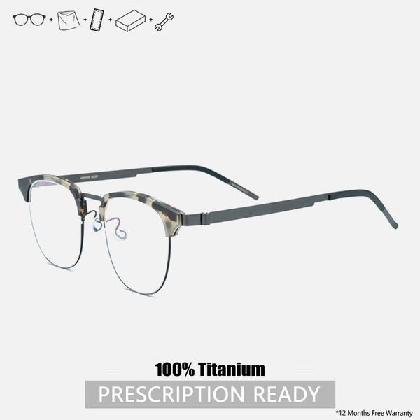 pure titanium glasses frame men screwless acetate half designer frames for prescription fashion sunglasses, Black
pure titanium glasses frame men screwless acetate half designer frames for prescription fashion sunglasses, Black