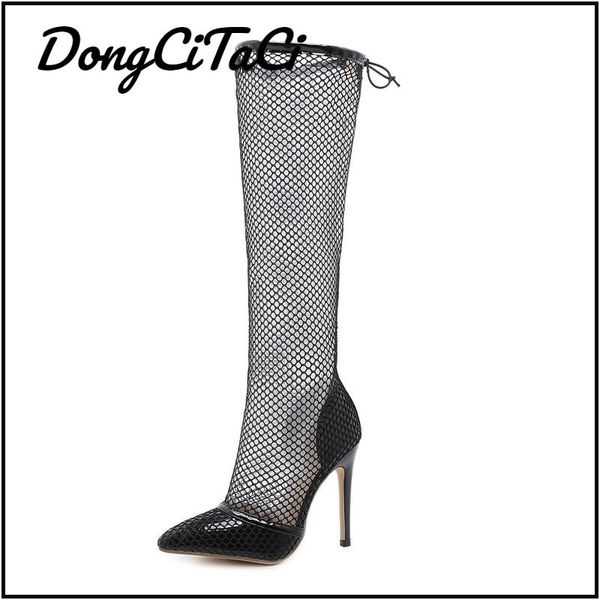 boots dongcitaci summer women's high heels women shoes pointed toe over the knee mesh hollow sandals boot pumps 35-42, Black
boots dongcitaci summer women's high heels women shoes pointed toe over the knee mesh hollow sandals boot pumps 35-42, Black