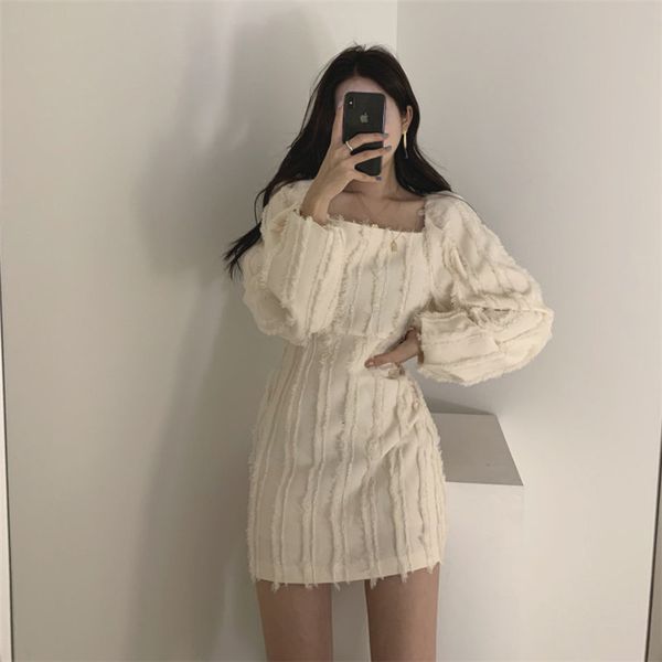 dresses korean tassel sleeve simple es chic fashion early spring brief square collar all match vestidos, Black;gray
dresses korean tassel sleeve simple es chic fashion early spring brief square collar all match vestidos, Black;gray