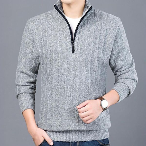men's sweaters men knitted zipper neck trendy solid color slim fit turtleneck knitwear pullovers male sweater autumn winter, White;black
men's sweaters men knitted zipper neck trendy solid color slim fit turtleneck knitwear pullovers male sweater autumn winter, White;black