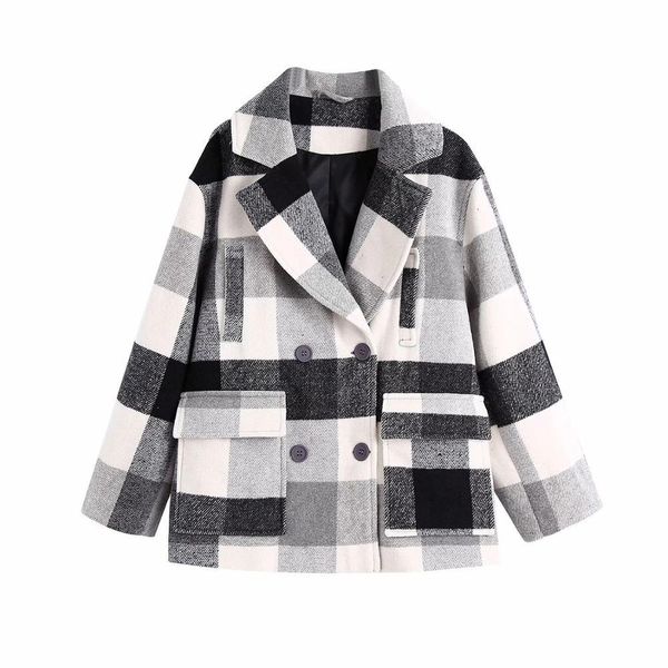 jackets autumn winter women jacket plaid double-breasted full sleeves lapel collar check coat fashion casual outerwear, Black;brown
jackets autumn winter women jacket plaid double-breasted full sleeves lapel collar check coat fashion casual outerwear, Black;brown