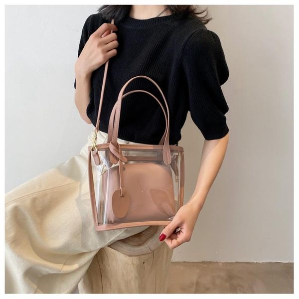 evening bags fashion women sheer composite bag transparent shoulder messenger summer beach travel 2 pieces set
evening bags fashion women sheer composite bag transparent shoulder messenger summer beach travel 2 pieces set