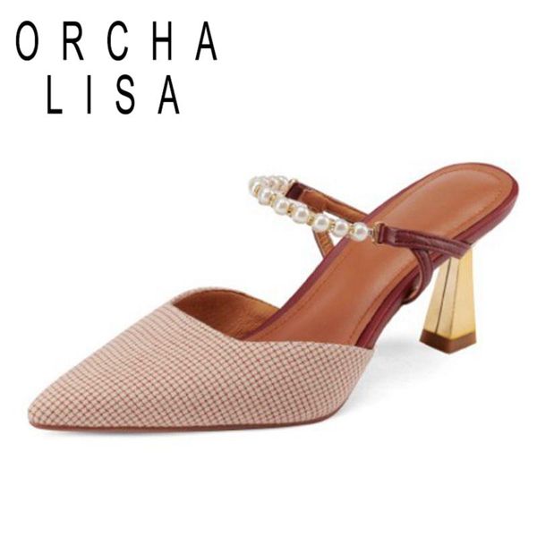slippers orcha lisa 7cm gold high heel designer mules women pointed toe beaded cloth comfortable convenient size 33-40 b2638, Black
slippers orcha lisa 7cm gold high heel designer mules women pointed toe beaded cloth comfortable convenient size 33-40 b2638, Black