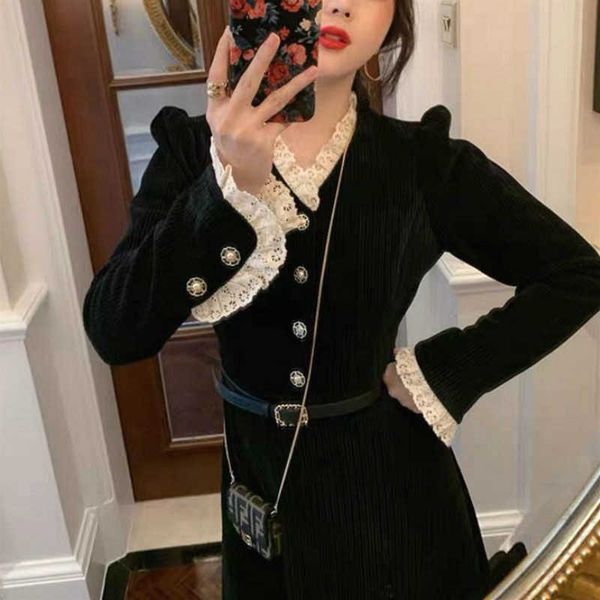 casual dresses winter knit korean vintage black women long sleeve lace elegant female slim outerwear 7v3c, Black;gray
casual dresses winter knit korean vintage black women long sleeve lace elegant female slim outerwear 7v3c, Black;gray