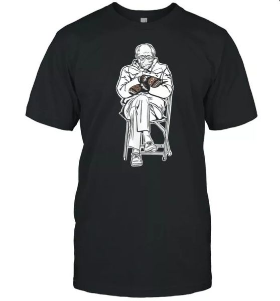 cold bernie inauguration mittens t-shirt, White;black
cold bernie inauguration mittens t-shirt, White;black