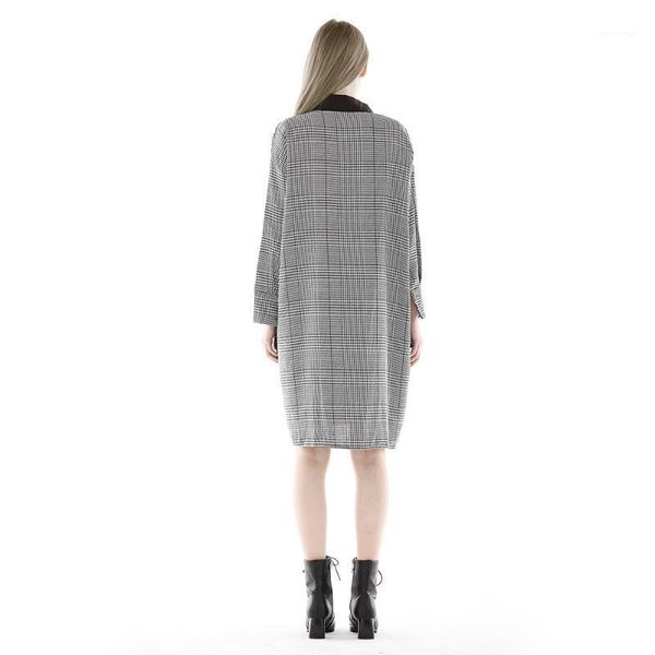 casual dresses streetwear fashion women houndstooth maxi dress loose long with ruffle ins chic arrival, Black;gray
casual dresses streetwear fashion women houndstooth maxi dress loose long with ruffle ins chic arrival, Black;gray