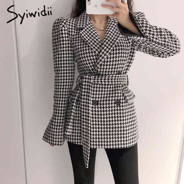 syiwidii plaid blazer feminino women with belt pockets lace up korean style women coat office lady jacket harajuku women blazers 210417, White;black
syiwidii plaid blazer feminino women with belt pockets lace up korean style women coat office lady jacket harajuku women blazers 210417, White;black