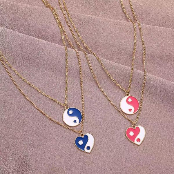 pendant necklaces friends couple yin yang charm necklace party jewelry for lovers sisters valentine's gift, Silver
pendant necklaces friends couple yin yang charm necklace party jewelry for lovers sisters valentine's gift, Silver