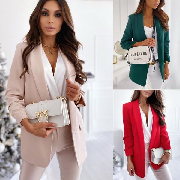 women's suits & blazers 2021 fashion autumn temperament slim blazer women solid full sleeve turn-down collar single button donsignet, White;black
women's suits & blazers 2021 fashion autumn temperament slim blazer women solid full sleeve turn-down collar single button donsignet, White;black