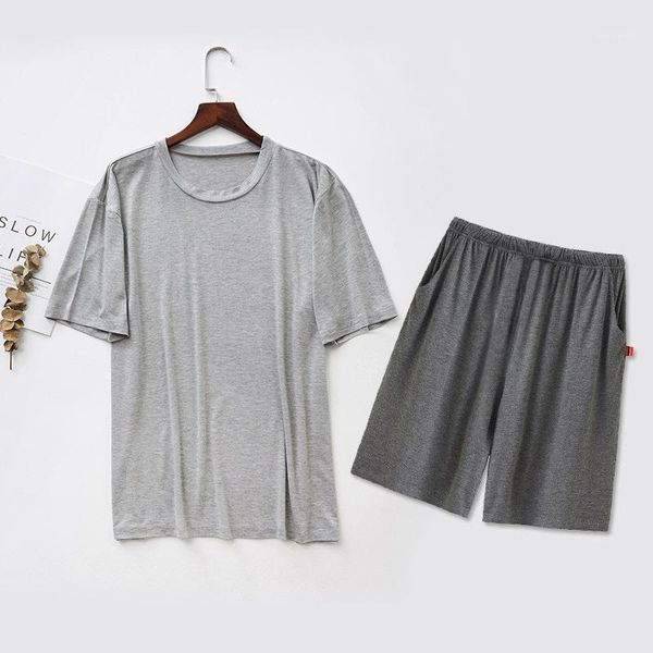 men's pajamas set plus size summer sleepwear modal cottton short sleeve shorts 2 piece sets fluffy casual home clothes nightwear, Black;brown
men's pajamas set plus size summer sleepwear modal cottton short sleeve shorts 2 piece sets fluffy casual home clothes nightwear, Black;brown