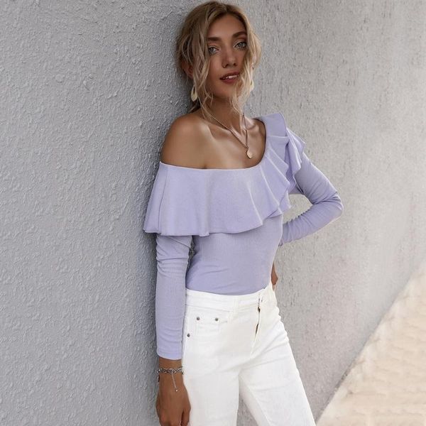 women's t-shirt autumn winter women casual off shoulder shirts long sleeves irregular pullover, White 
women's t-shirt autumn winter women casual off shoulder shirts long sleeves irregular pullover, White