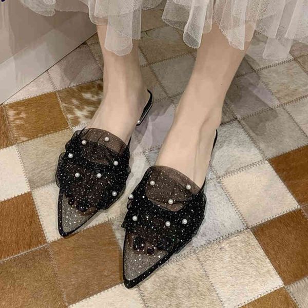 slippers lucyever pointed toe pearl mesh women slip on low heel mules shoes woman outdoor fashion party slides female daily a, Black
slippers lucyever pointed toe pearl mesh women slip on low heel mules shoes woman outdoor fashion party slides female daily a, Black