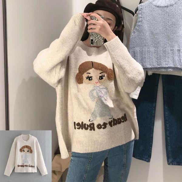 autumn and winter long-sleeved women's loose cartoon pattern hand-embroidered sweater streetwear fashion sweaters, White;black
autumn and winter long-sleeved women's loose cartoon pattern hand-embroidered sweater streetwear fashion sweaters, White;black