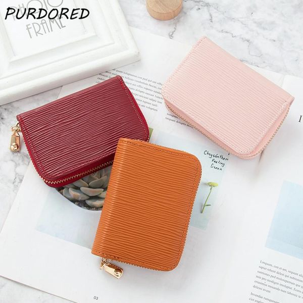card holders purdored 1 pc solid color holder for women leather business small bank case mini wallet, Brown;gray
card holders purdored 1 pc solid color holder for women leather business small bank case mini wallet, Brown;gray