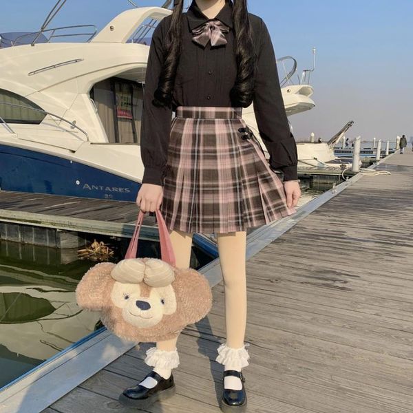 school girl uniform girl's summer high waist pleated skirts plaid women jk uniforms dress students clothes clothing sets, White
school girl uniform girl's summer high waist pleated skirts plaid women jk uniforms dress students clothes clothing sets, White