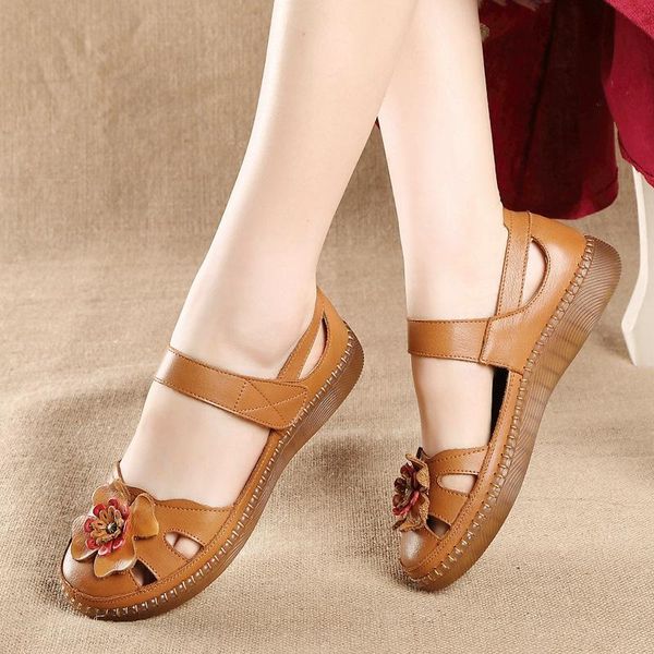 sandals summer women's shoes closed toe women soft genuine leather flat retro thick bottom hollow, Black
sandals summer women's shoes closed toe women soft genuine leather flat retro thick bottom hollow, Black