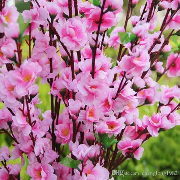 

126cm/50inch pink artificial peach branches cherry blossom silk flowers home wedding party shop decoration flower 50pcs/lot decorative & wre