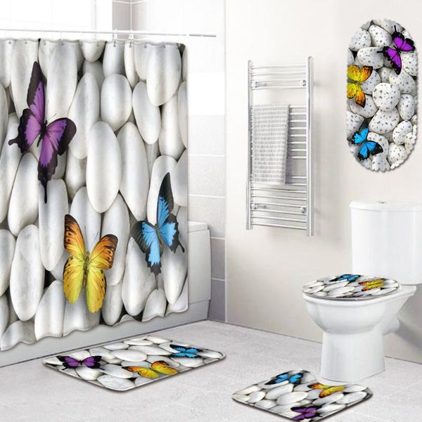 bath mats bathroom waterproof shower curtain pvc non-slip toilet cover five-piece door mat set
bath mats bathroom waterproof shower curtain pvc non-slip toilet cover five-piece door mat set
