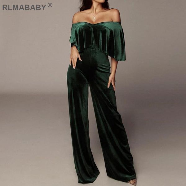 women's jumpsuits & rompers rlmababy ruffles velvet women jumpsuit off shoulder short sleeve overalls long casual office lady, Black;white
women's jumpsuits & rompers rlmababy ruffles velvet women jumpsuit off shoulder short sleeve overalls long casual office lady, Black;white